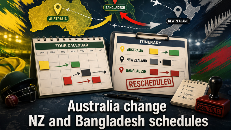 Illustration: Australia revise cricket schedules involving New Zealand and Bangladesh